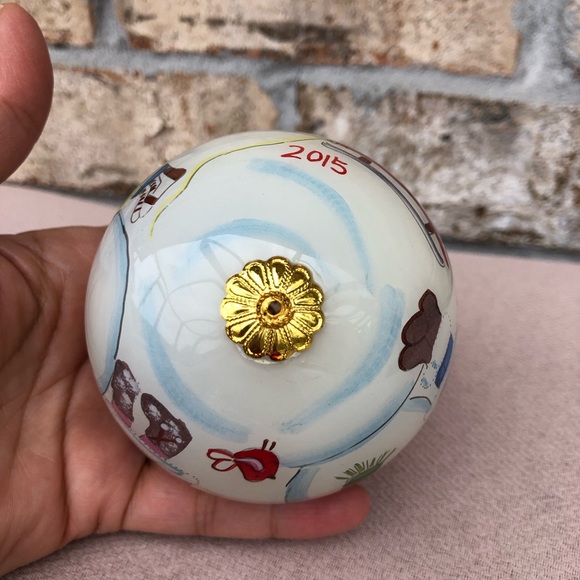 Pier 1 Import Li Bien Christmas 2015 Ornament Kids Playing Snowman Hand painted - Picture 7 of 10